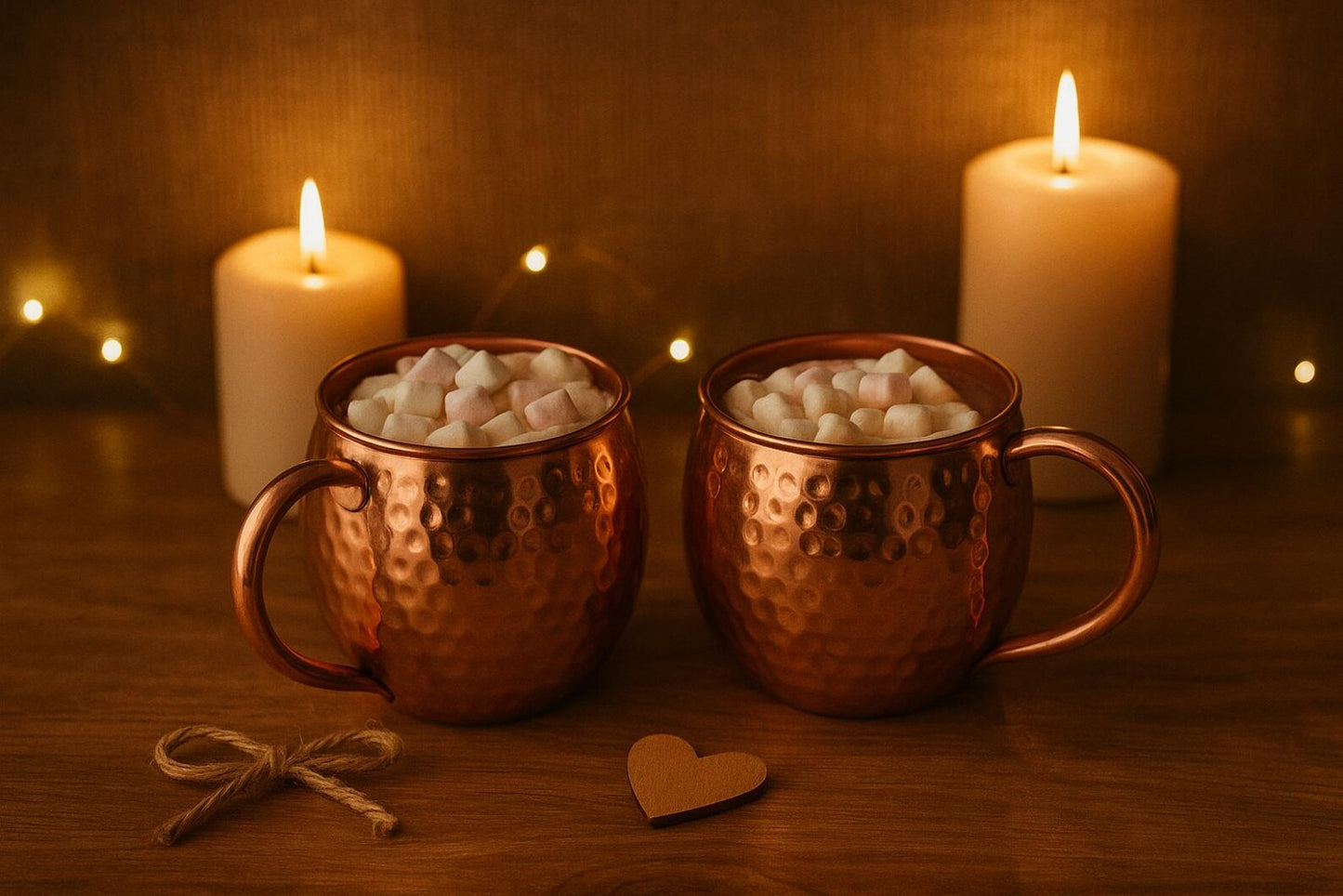 Hammered Copper Moscow Mule Mugs, Set of 2 - Rustic Cocktail Barware