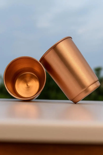Handmade Copper Tumbler Set: Ayurvedic Drinkware, Eco Friendly Kitchen Gift