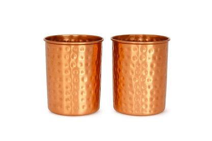 Handmade Copper Tumbler Set: Ayurvedic Drinkware, Eco Friendly Kitchen Gift